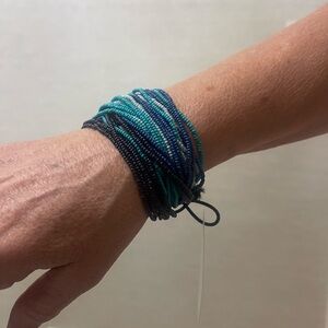 Ink+Alloy Multi-Strand Bracelet with Beaded Strands and Button Clasp. NWT